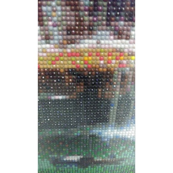 Beautiful Beaded Painting with Frame Hand Made Wall Art work, bead- on fabric - Picture 10 of 10